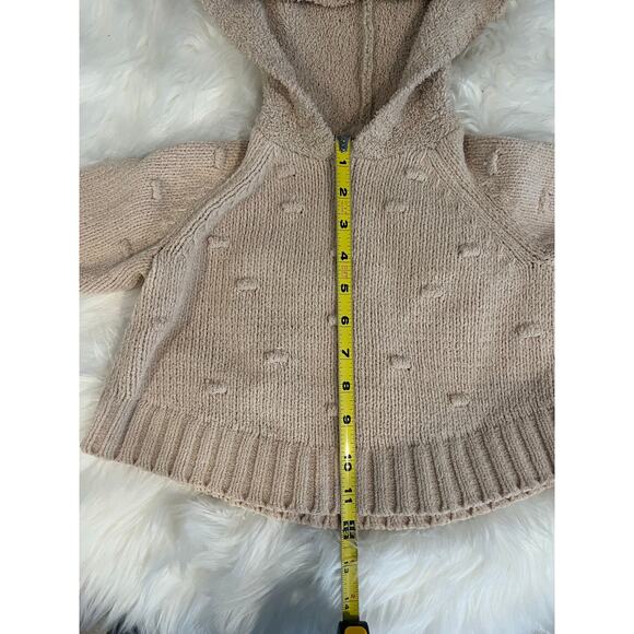 Cat & Jack 12M-18M Toddler Sherpa Long Sleeve Hood Pullover Sweater Bear Cream - Picture 5 of 5